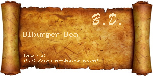 Biburger Dea névjegykártya